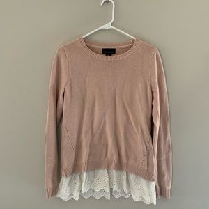 pink and lace sweater